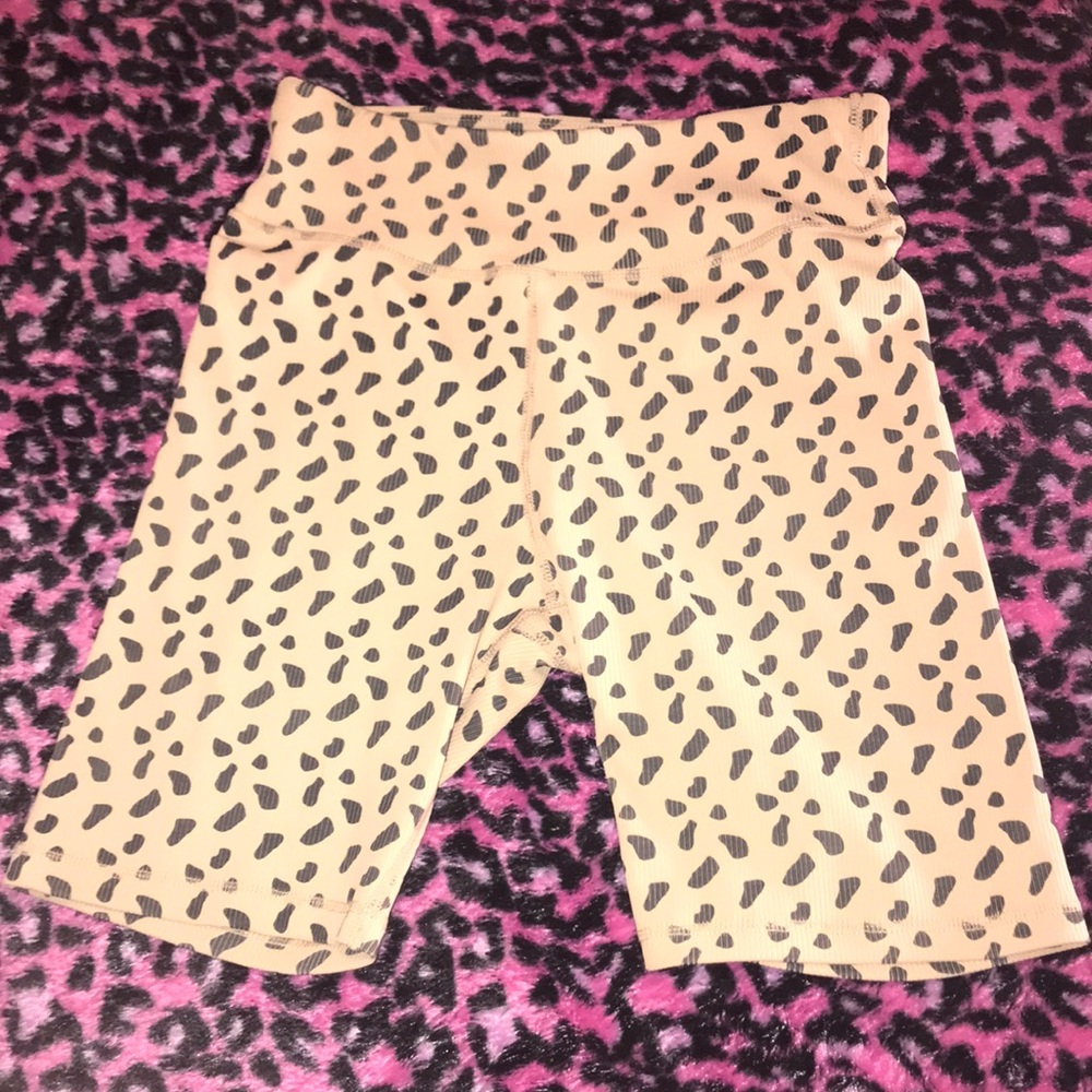 Cheetah print biker shorts